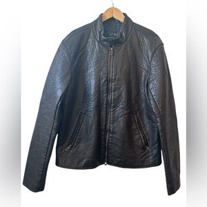 Armani Jeans Moto Jacket Vegan Leather Men’s XL Vintage Old Money